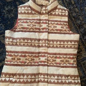 Charter Club  neutral tan ivory Patterned lightly padded vest. Small